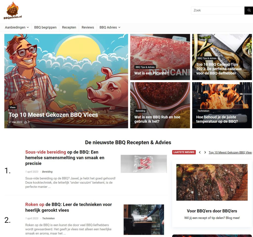 BBQadvies - homepage